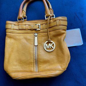 Michael Kors leather yellow bucket bag